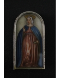 Miniatura dipinta a mano di Madonna su argento