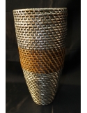 Vaso in rattan e argento