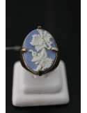 Anello ovale in bronzo con wedgwood