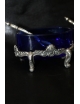 Coppia saliere in argento con cristallo e cucchiani