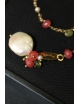 Bracciale in argento dorato con perla e pietre dure
