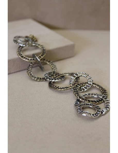 Bracciale con cerchi in argento e bronzo