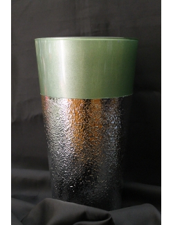 Vaso in vetro colorato e argento