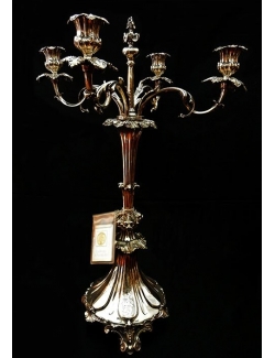 centro tavola candelabro a 4 fiamme in sheffield antico inglese