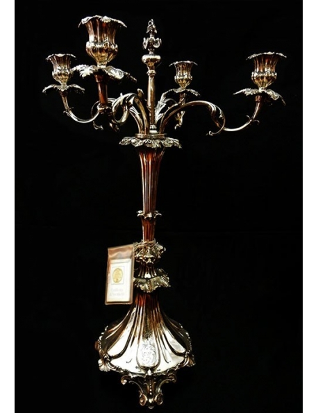 centro tavola candelabro a 4 fiamme in sheffield antico inglese