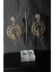 Coppia di orecchini argento e bronzo doppio cerchio