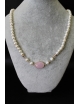 Collana di perle barocche con quarzo rosa