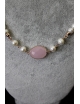 Collana di perle barocche con quarzo rosa