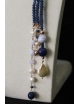Sciarpetta agata blu zaffiro e perle coltivate