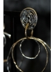 Orecchini pendenti a cerchio in argento e bronzo