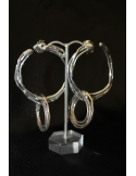 Coppia di orecchini con doppio cerchio in argento