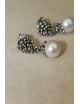 Coppia di orecchini drops perle e argento