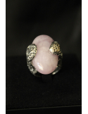 Anello in argento crateri pietra grande