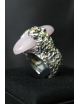 Anello in argento crateri pietra grande