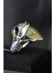 Anello in argento goccia con citrino