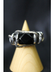 Anello in argento barilotto con onice