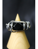 Anello in argento barilotto con onice