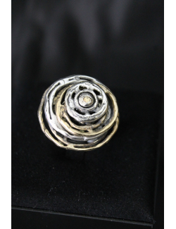 Anello in argento cerchi e fili