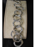 Bracciale a cerchi martellati in argento e bronzo