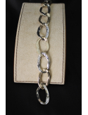 Bracciale a maglie grandi ovali in argento e bronzo