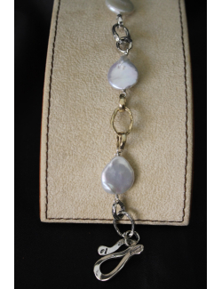 Bracciale a catena in argento e perle