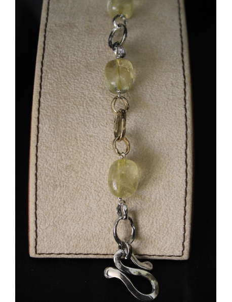 Bracciale a catena in argento con citrina