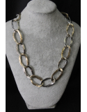 Collana con maglie ovali in argento e bronzo