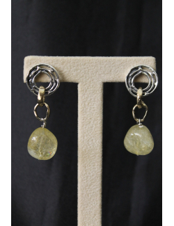 Coppia di orecchini in argento con citrina