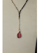 Collier rugiada turmalina goccia agata rosa