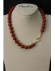 Collier pasta di corallo con chiusura argento dorato