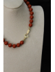 Collier pasta di corallo con chiusura argento dorato