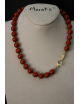 Collier pasta di corallo con chiusura argento dorato