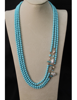 Collana Armony in turchese arizona e perle coltivate