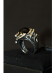 Anello Germogli in argento e onice