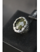 Anello in argento con cristallo fumè