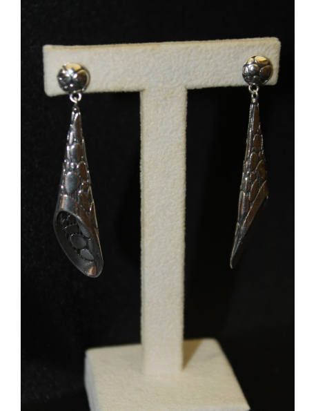 Coppia orecchini pendenti in argento modello wall