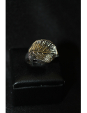 Anello in argento modello foglia