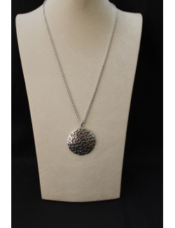 Collana medaglione pepite in argento cm 60