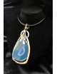 Pendente fantasia pietra agata blu