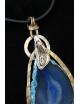 Pendente fantasia pietra agata blu