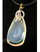 Pendente fantasia pietra agata blu