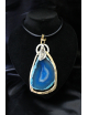 Pendente fantasia pietra agata blu