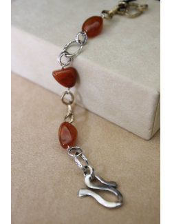 Bracciale catena in argento con corniola