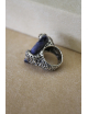 Anello crateri in argento e pietra dura