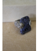 Anello crateri in argento e pietra dura
