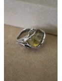Anello goccia in argento e citrina