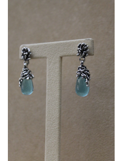 Coppia orecchini goccia oceano in argento