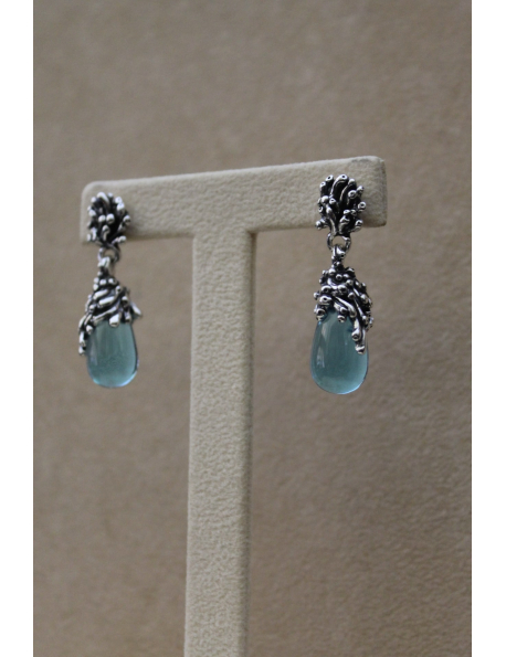 Coppia orecchini goccia oceano in argento