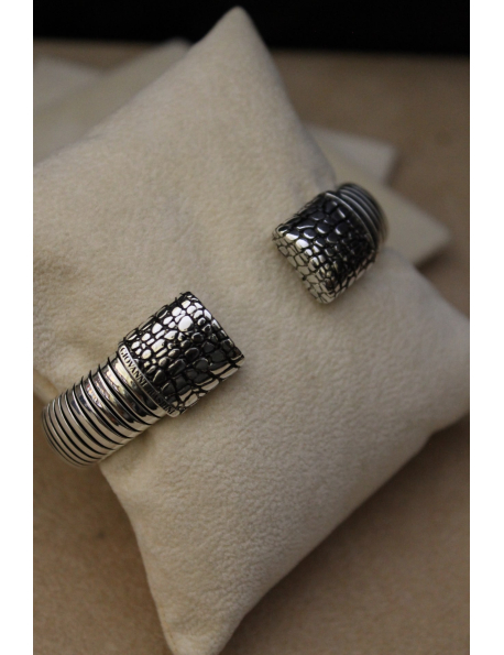 Bracciale tubogas croco grande in argento