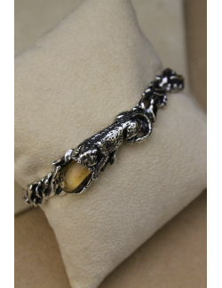 Bracciale goccia leopardo in argento